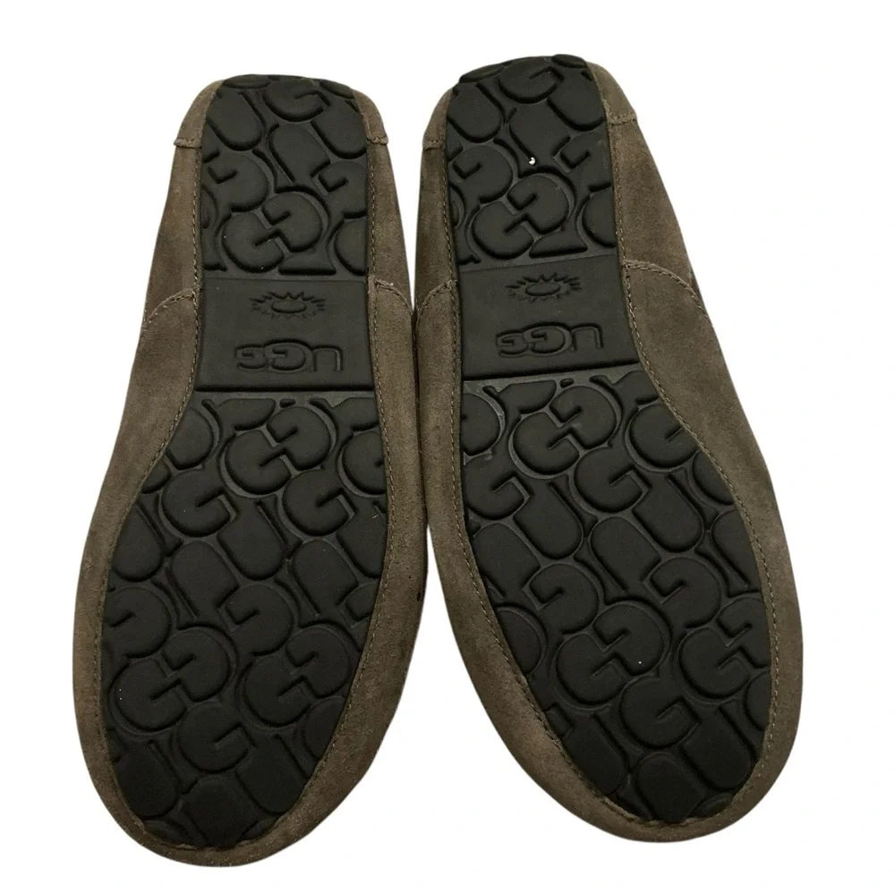 Ugg mens ascot moccasins slippers grey suede size 9